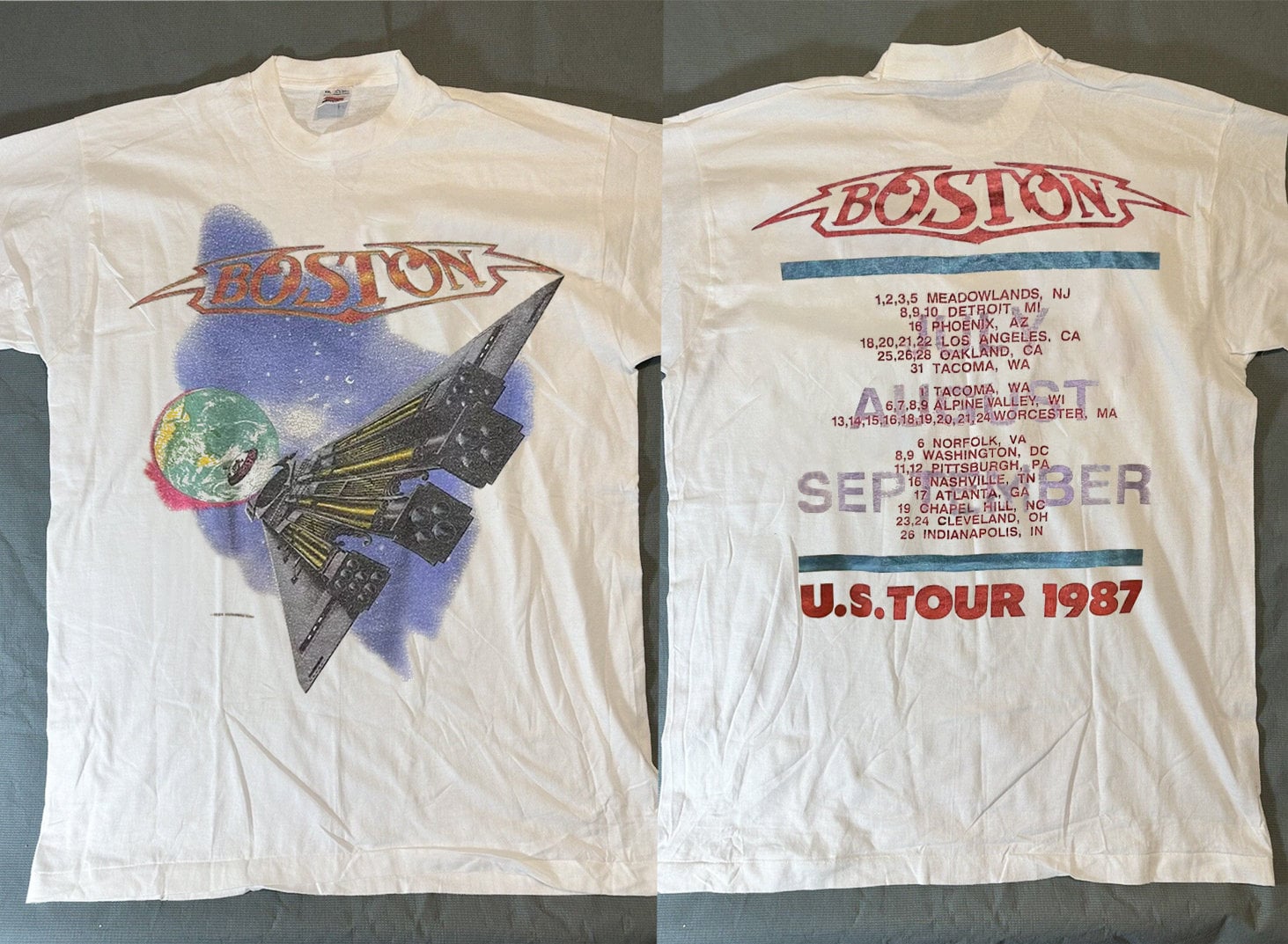 Boston Rock Band Tour 1987 US Tour T-shirt, Boston U.S 80s Tour Concert shirt Hoodie, Sweatshirt | CoreVibeTees.com