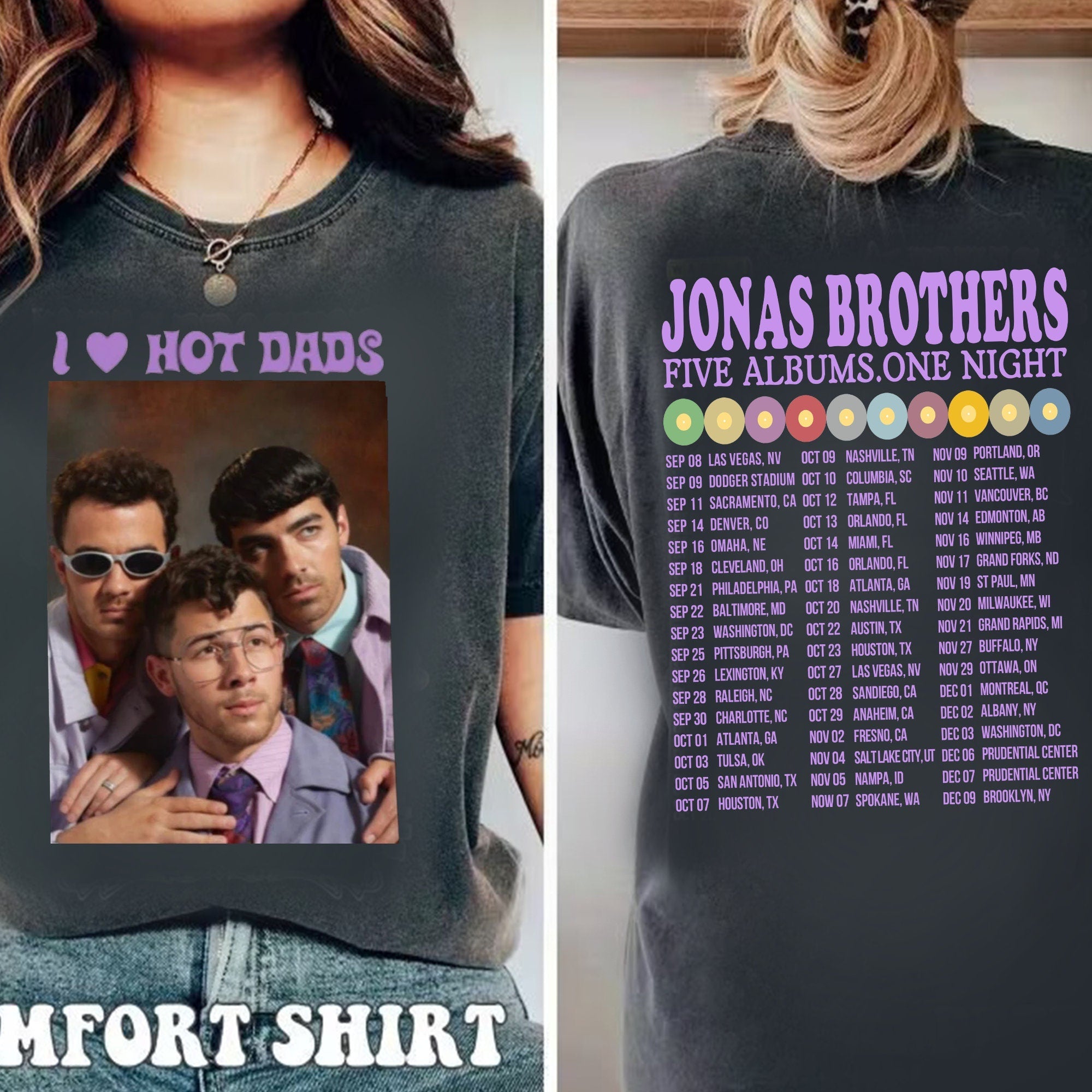 Jonas Brothers Double Sided T shirt, Jonas Brothers Tour Shirt Hoodie, Sweatshirt | CoreVibeTees.com