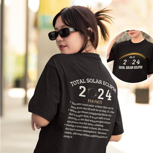 2024 Total Solar Eclipse Shirt Fun Facts Astrology Shirt Hoodie, Sweatshirt | CoreVibeTees.com