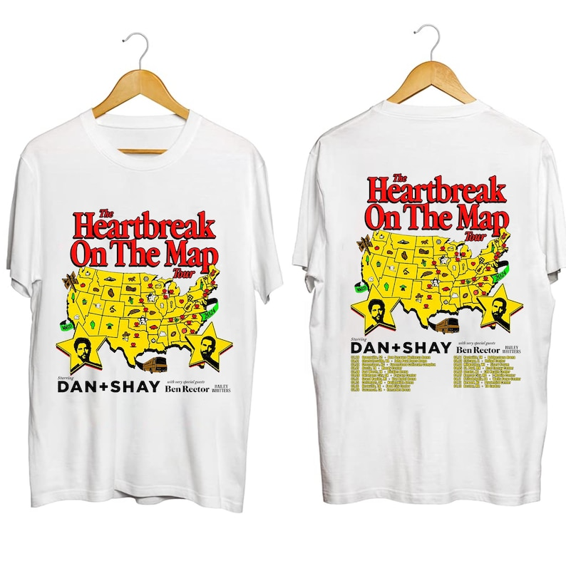 Dan + Shay 2024 Heartbreak on the Map Tour Shirt Hoodie, Sweatshirt | CoreVibeTees.com