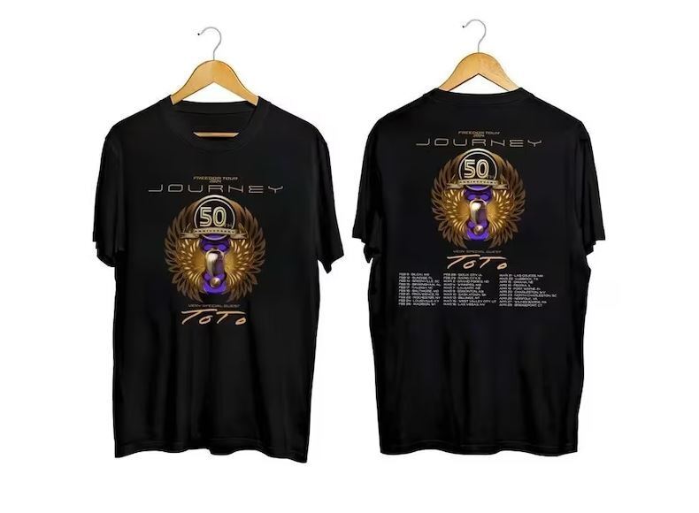 ourney Freedom Tour 2024 Shirt, Journey With Toto 2024 Concert Merch Hoodie, Sweatshirt | CoreVibeTees.com