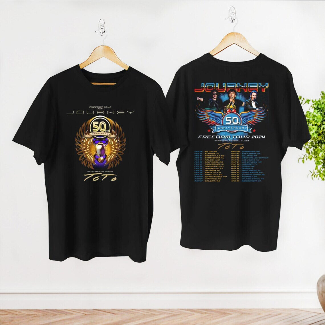 Journey Freedom Tour 2024 T-Shirt, Journey Band With Toto 2024 Concert Shirt Hoodie, Sweatshirt | CoreVibeTees.com