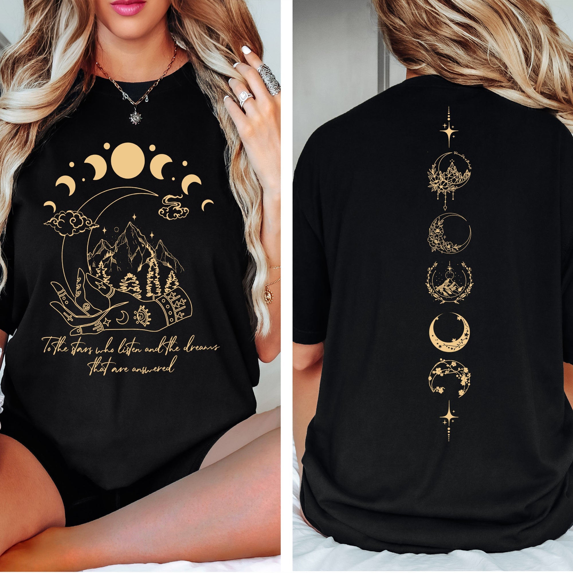 ACOTAR Velaris 2 Side Patten Shirt, To The Stars City, The Night Court Shirt, Dark Romance, Fantasy Reader, Book lover...