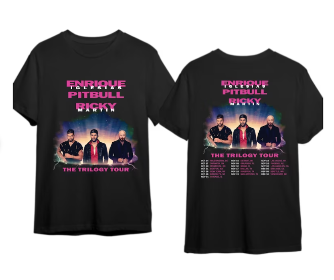 The Trilogy Tour 2023 Enrique Iglesias Pitbull Ricky Martin Shirt Hoodie, Sweatshirt | CoreVibeTees.com