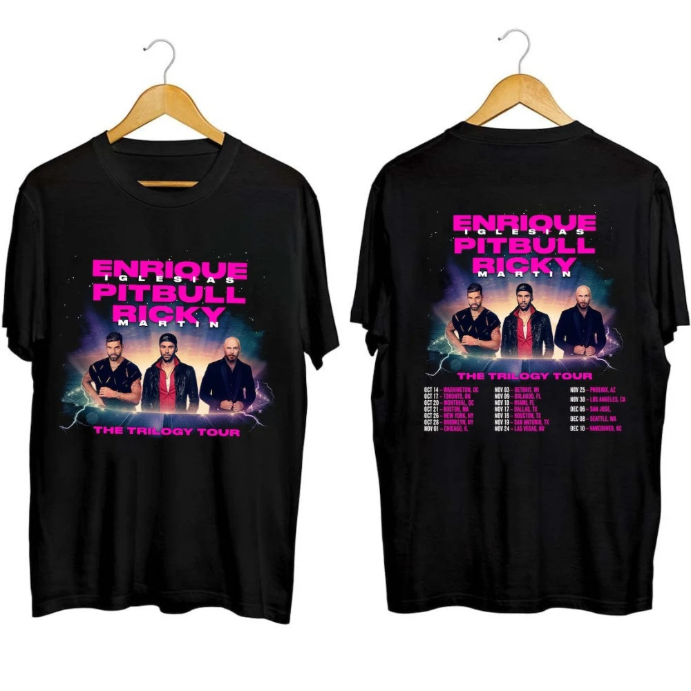 Enrique Iglesias X Pitbull Ricky Martin The Trilogy Tour 2023 T-shirt Hoodie, Sweatshirt | CoreVibeTees.com