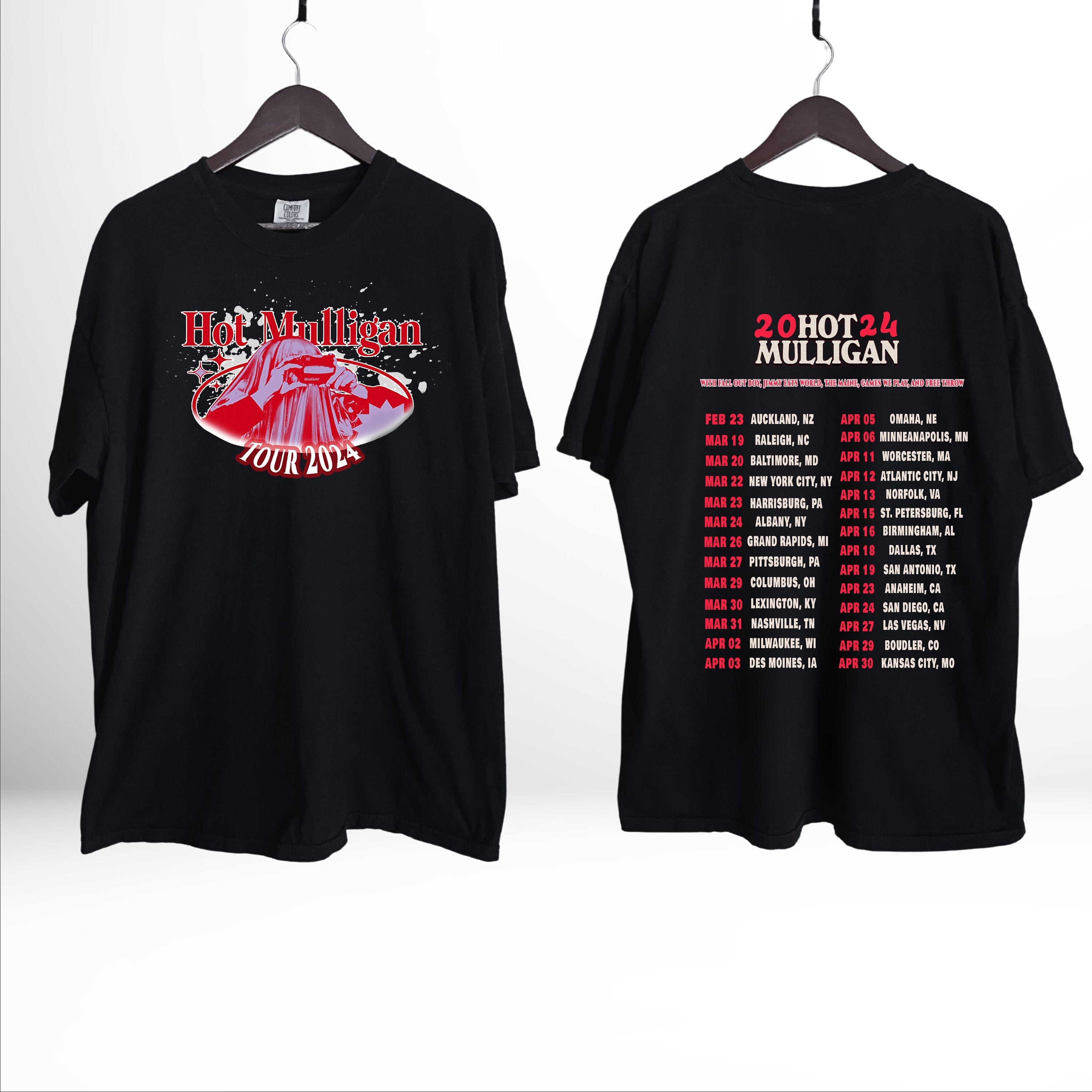 Hot Mulligan 2024 Tour Shirt, 2024 Music Tour Shirt, Gift For Fan Hoodie, Sweatshirt | CoreVibeTees.com