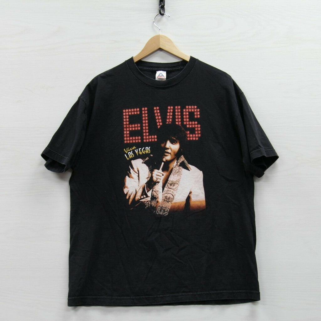 Vintage Elvis Presley Viva Las Vegas T-Shirt Size XL Black Rock N' Roll Music Hoodie, Sweatshirt | CoreVibeTees.com