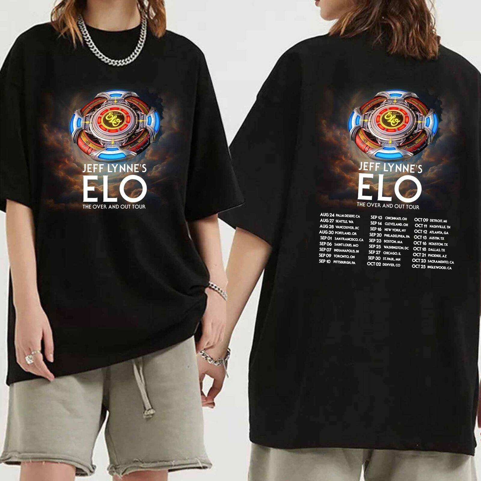 Jeff Lynne s ELO - The Over and Out Tour 2024 Shirt Jeff Lynne s ELO Band Fan Hoodie, Sweatshirt | CoreVibeTees.com