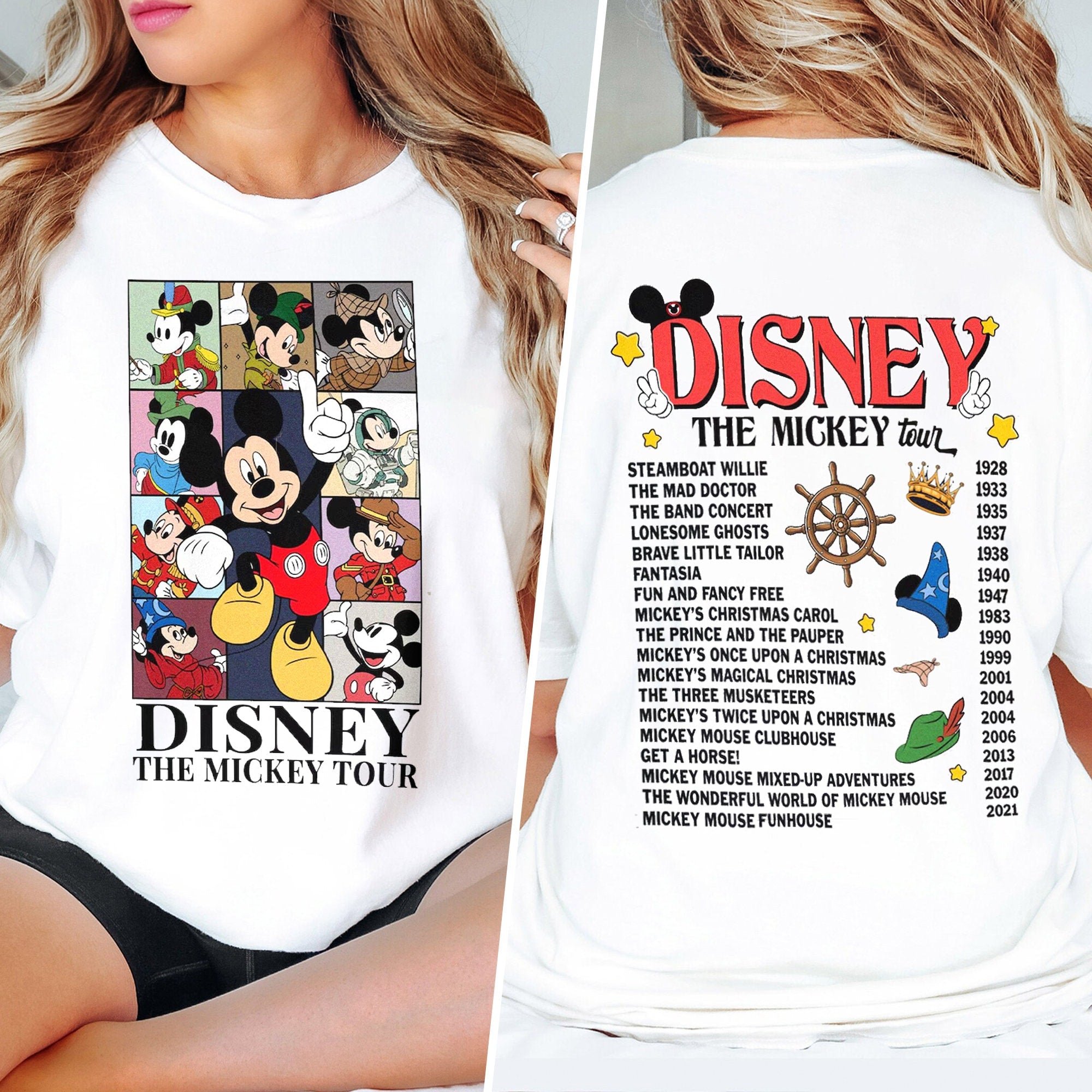 The Mouse Tour T-Shirt, Animated Movie Shirt, Mouse Character Throughout Years T-Shirt Hoodie, Sweatshirt | CoreVibeTees.com