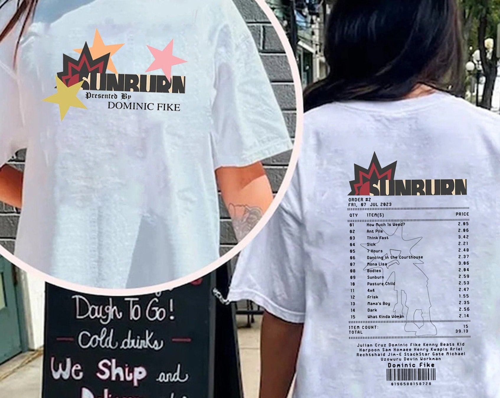 Sunburn album tracklist shirt, Dominic Fike shirt Hoodie, Sweatshirt | CoreVibeTees.com