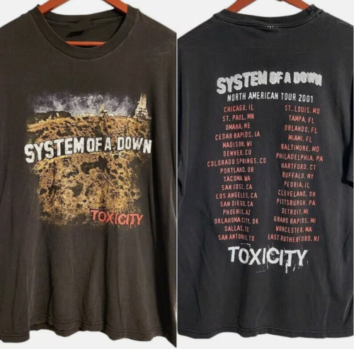 Vintage SYSTEM OF DOWN Toxicity Tour T-shirt Hoodie, Sweatshirt | CoreVibeTees.com