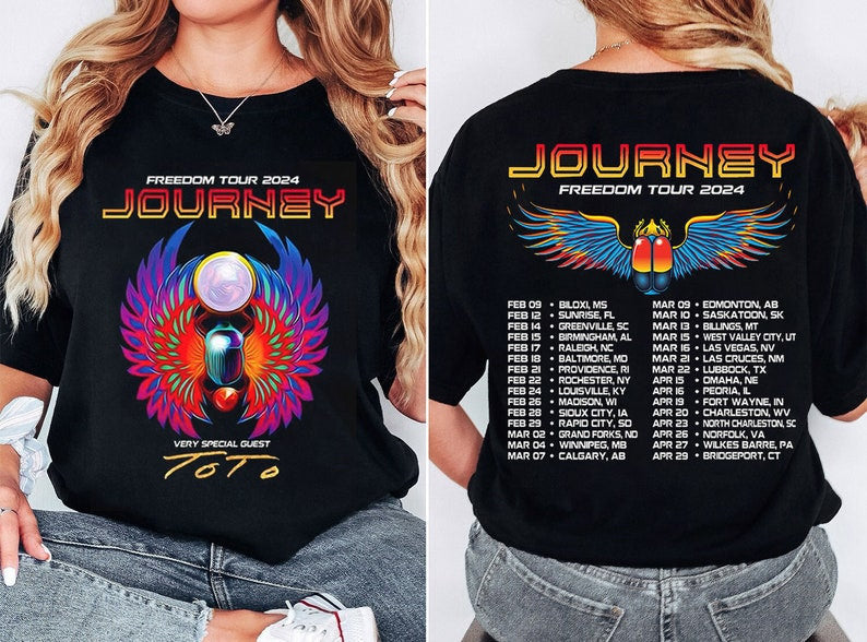 Journey 2024 Tour Freedom T-Shirt, Journey Freedom Tour 2024 T Shirt Hoodie, Sweatshirt | CoreVibeTees.com