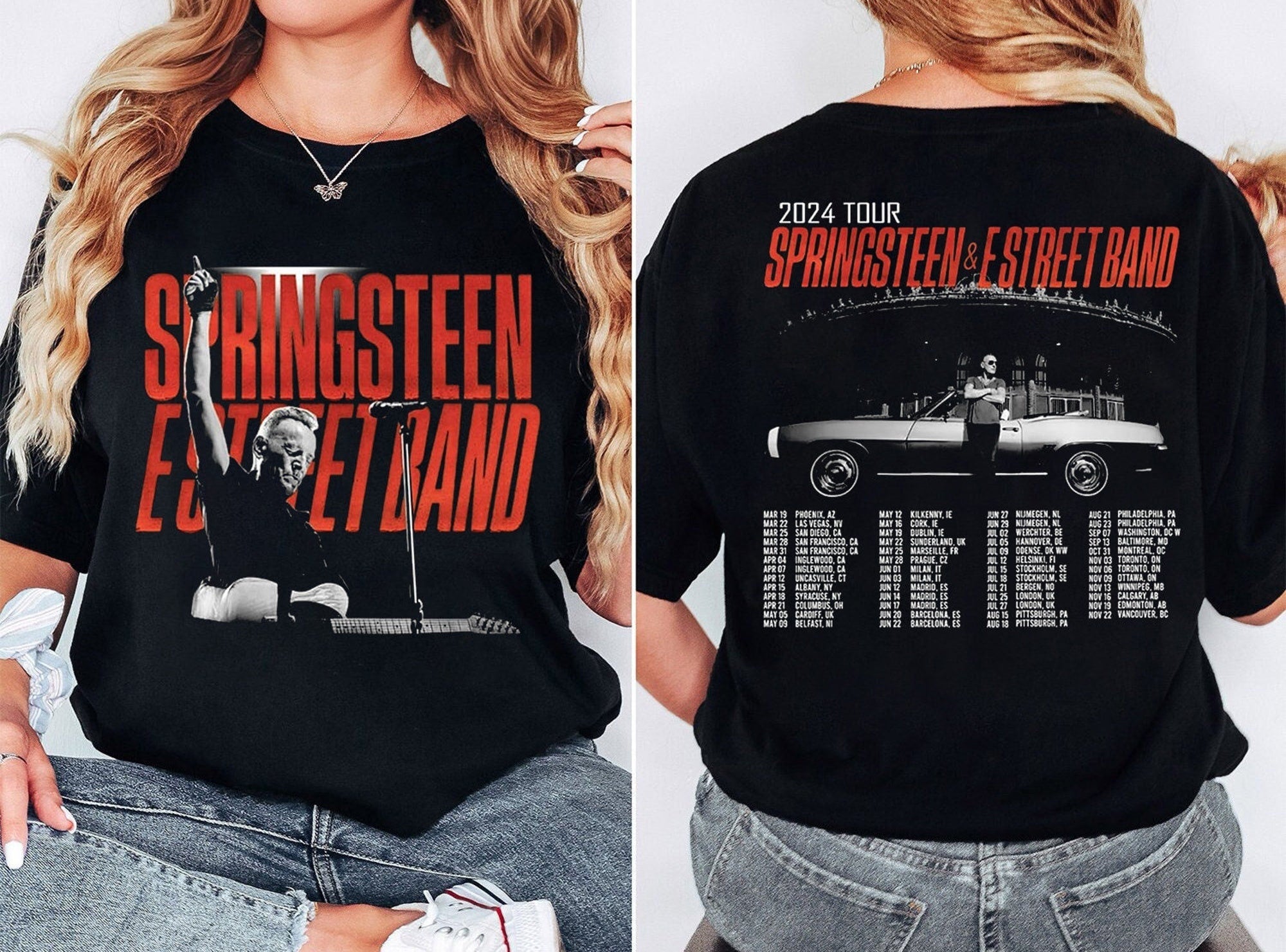Bruce Springsteen 2024 Tour Shirt, E Street Band And Bruce Springsteen Tour Shirt, E Street Shirt Hoodie, Sweatshirt