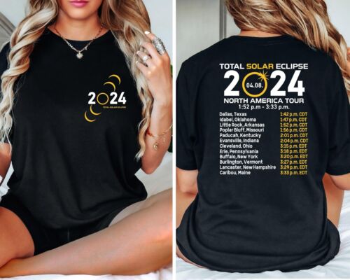 Total Solar Eclipse 2024 Shirt Double-Sided Shirt Hoodie, Sweatshirt | CoreVibeTees.com
