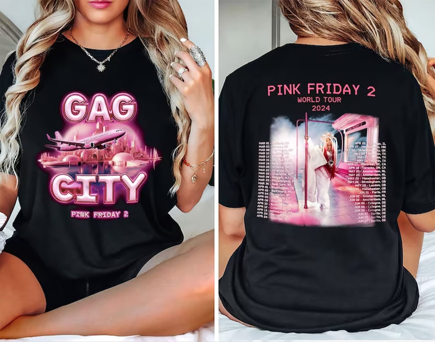 Nicki Minaj Pink Friday 2 Tour Shirt, Gag City Shirt Hoodie, Sweatshirt | CoreVibeTees.com