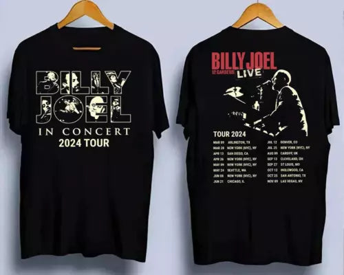 Billy Joel Music Tour 2024 Font Back Shirt Vintage Billy Joel Music Tour Shir Hoodie, Sweatshirt | CoreVibeTees.com