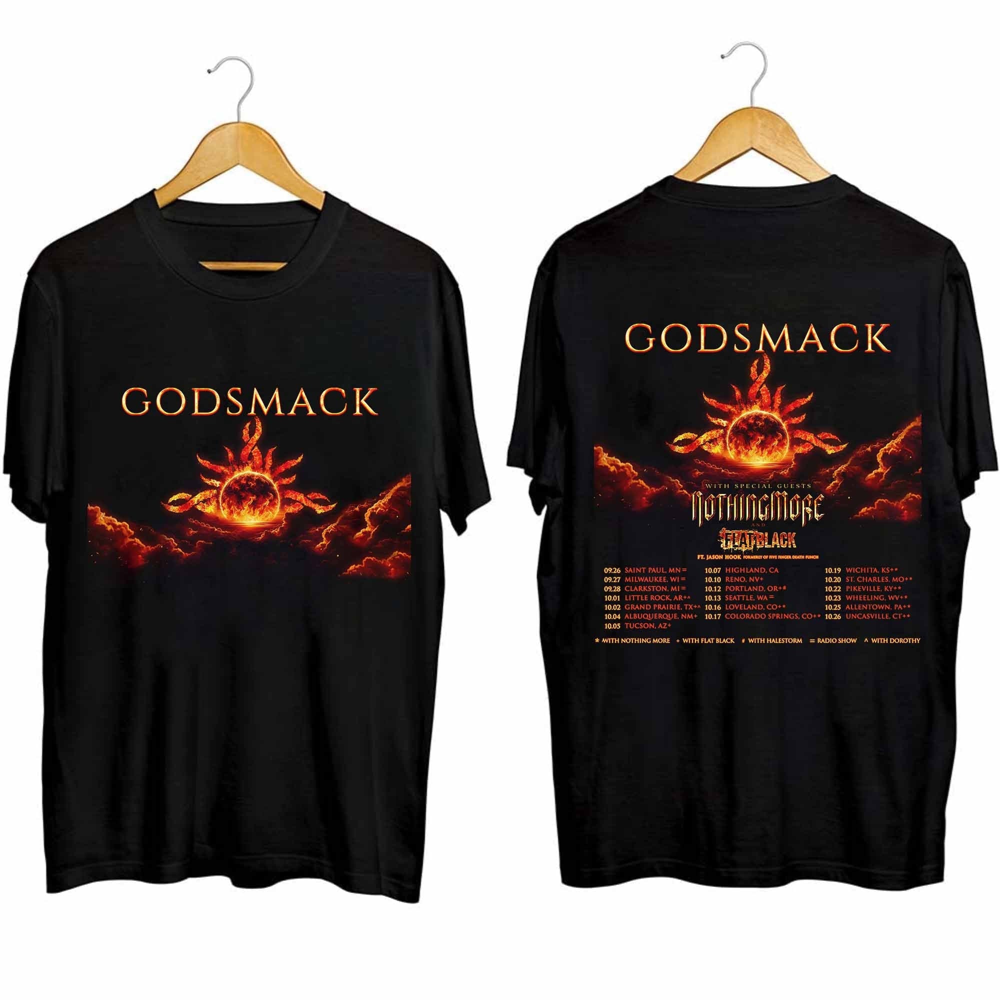 Godsmack 2024 Fall Tour Double Sided Shirt Hoodie, Sweatshirt | CoreVibeTees.com