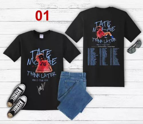 Tate-McRae 2024 Signature T Shirt, The Think Later World Tour Shirt Hoodie, Sweatshirt | CoreVibeTees.com