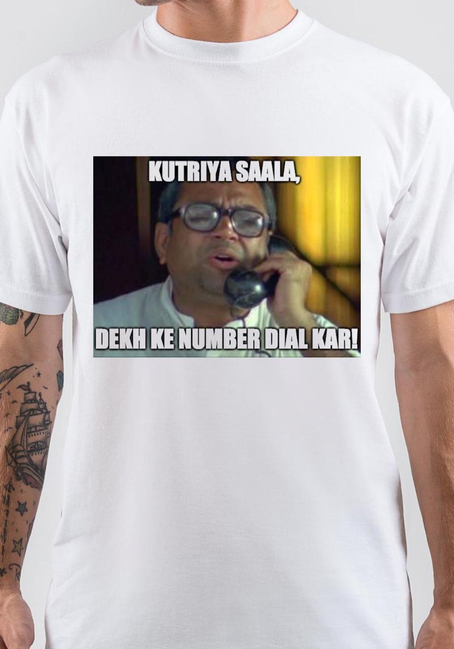 Hera Pheri Half Sleeve White T-Shirt Hoodie, Sweatshirt | CoreVibeTees.com