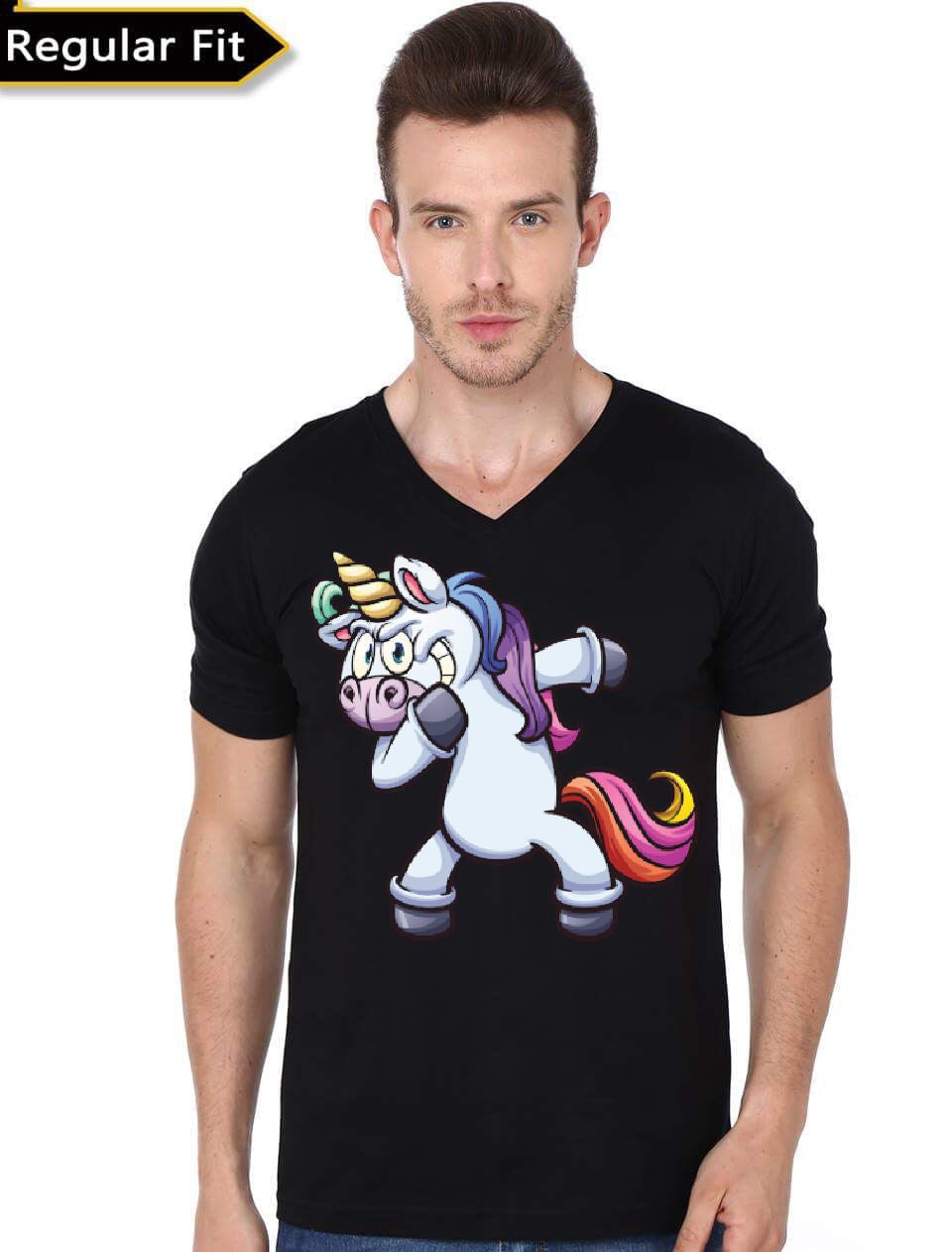 Dancing Unicorn V-Neck Black T-Shirt Hoodie, Sweatshirt | CoreVibeTees.com