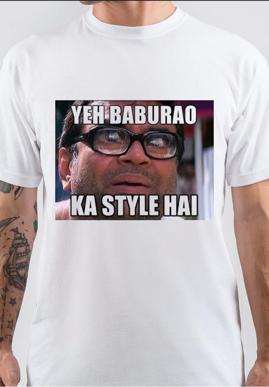 Hera Pheri Half Sleeve White T-Shirt Style002 Hoodie, Sweatshirt | CoreVibeTees.com