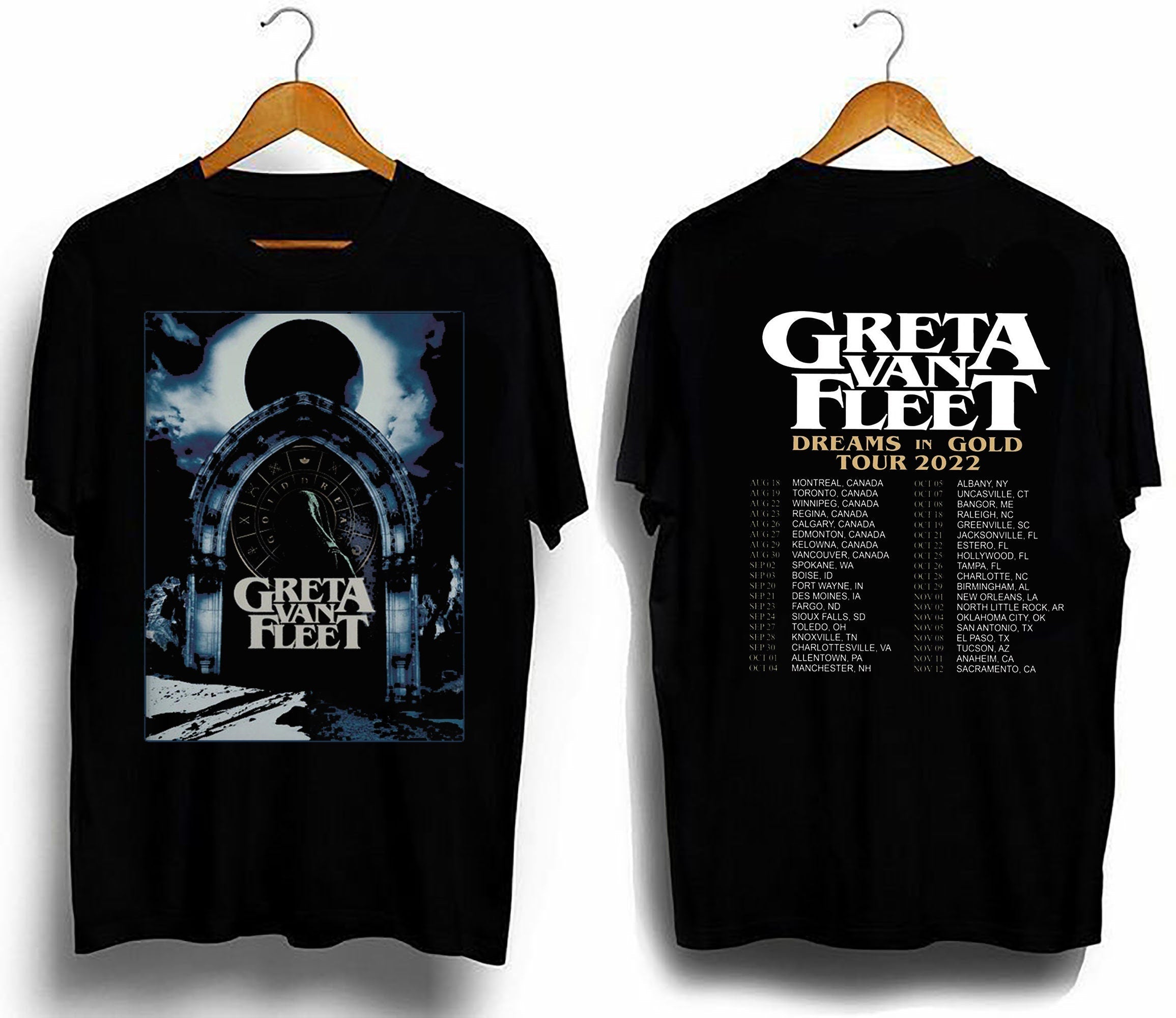 Greta Van Fleet Tour Double Sided T-shirt Hoodie, Sweatshirt | CoreVibeTees.com