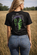 Alocasia Purple Cloak Shirt - Front Chest Design & Large Leaf Back Print