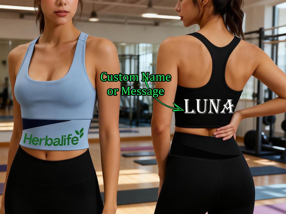 CUSTOM Name HERBALIFE Crossed Racerback Tank | Breathable Fitness Tee | Yoga Present Top| Workout Sports Stretchy Vest