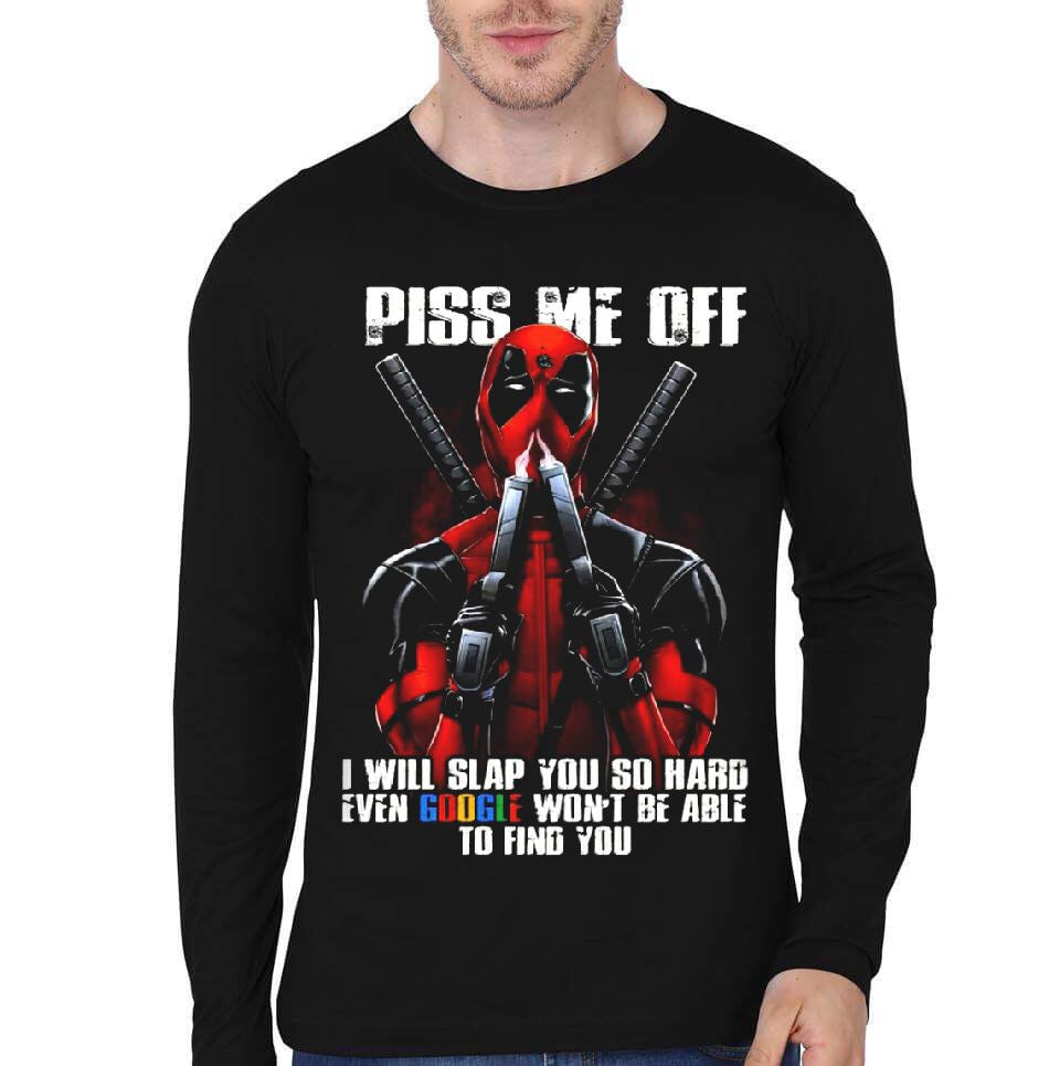 Deadpool Black Full Sleeve T-Shirt Hoodie, Sweatshirt | CoreVibeTees.com