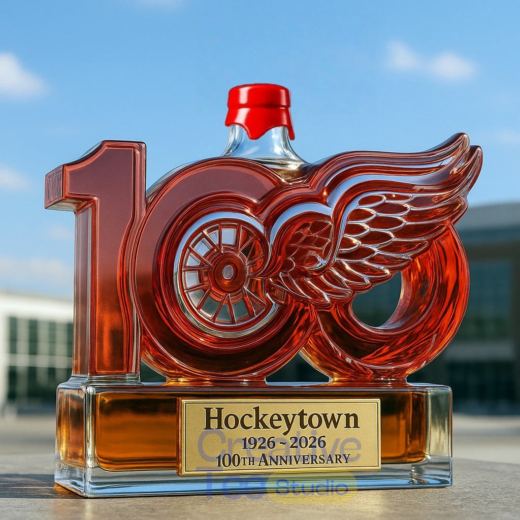 Detroit Red Wings ‘Hockeytown’ 100th Anniversary Whiskey Bottle