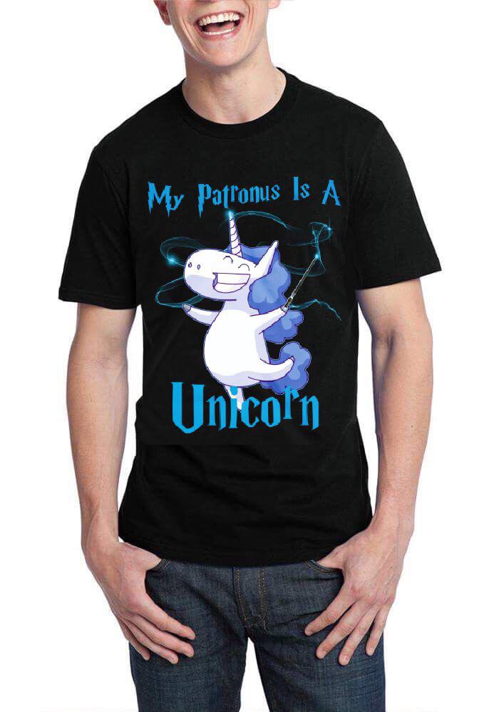My Patronus Is A Unicorn Black Half Sleeve T-Shirt Hoodie, Sweatshirt | CoreVibeTees.com