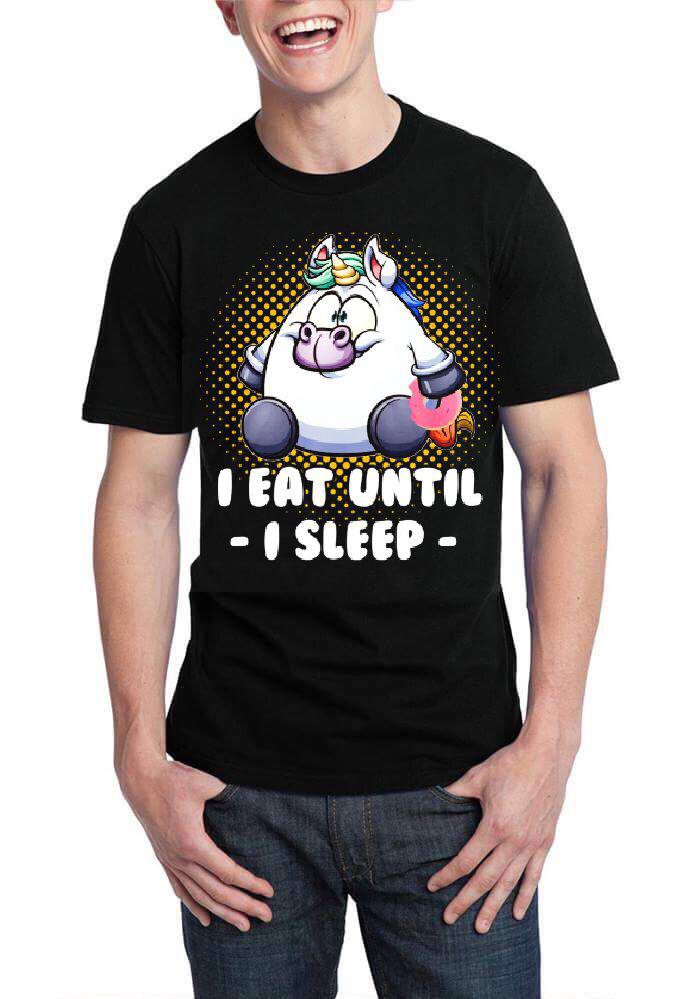 I Eat Until- I Sleep- Black Half Sleeve T-Shirt Hoodie, Sweatshirt | CoreVibeTees.com