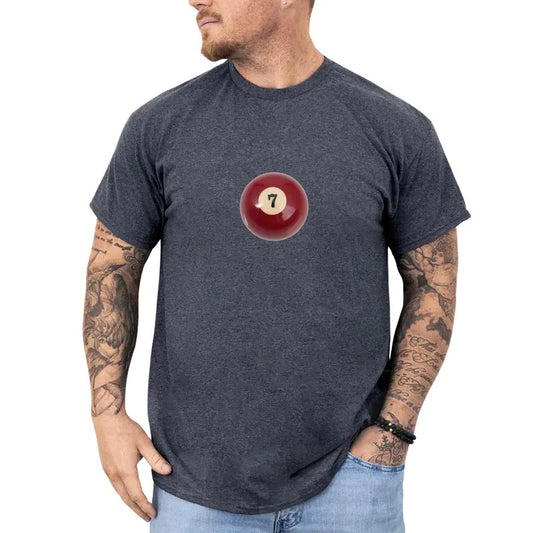 7 Ball Shirt Vintage, Retro Billiard Lovers Shirt, Y2k 7 Ball 90s Vintage Graphic Printed Tee, Retro 7 Ball T-Shirts, 7 Ball Billiard Lucky Tee, Lucky Gifts for Men, Cool Billiard Shirt For Men, Heavy Cotton Basic Style Menswear, Comfy Casual Graphic Tee