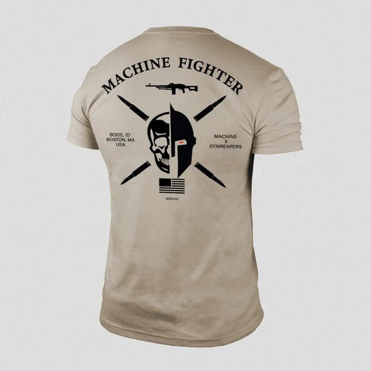 7.62 Machine Fighter Printed Tee - Sand, Summer Cotton