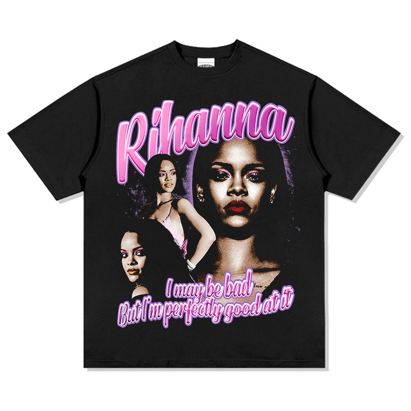 RIHANNA "I MAYBE BAD BUT I AM PERFECTLY GOOD AT IT " TEE 2024 Hoodie, Sweatshirt | CoreVibeTees.com (Image 1)