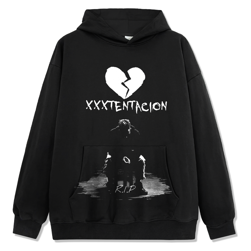 XXX TENTACION "R.I.P." HOODIE 2024 T-Shirts, Sweatshirt | CoreVibeTees.com (Image 1)