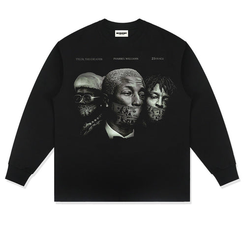 "TYLER THE CREATOR" " PHARREL WILLIAM" " 21SAVAGE" SWEATSHIRT 2024 T-Shirts, Hoodie | CoreVibeTees.com (Image 1)