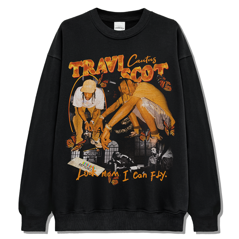 TRAVIS SCOTT "LOOK MOM I CAN FLY" SWEATSHIRT T-Shirts, Hoodie | CoreVibeTees.com (Image 1)