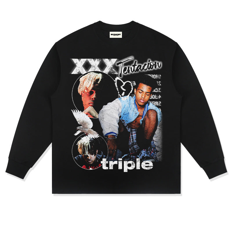 XXX TENTACION "TRIPLE" SWEATSHIRT 2024 T-Shirts, Hoodie | CoreVibeTees.com (Image 1)