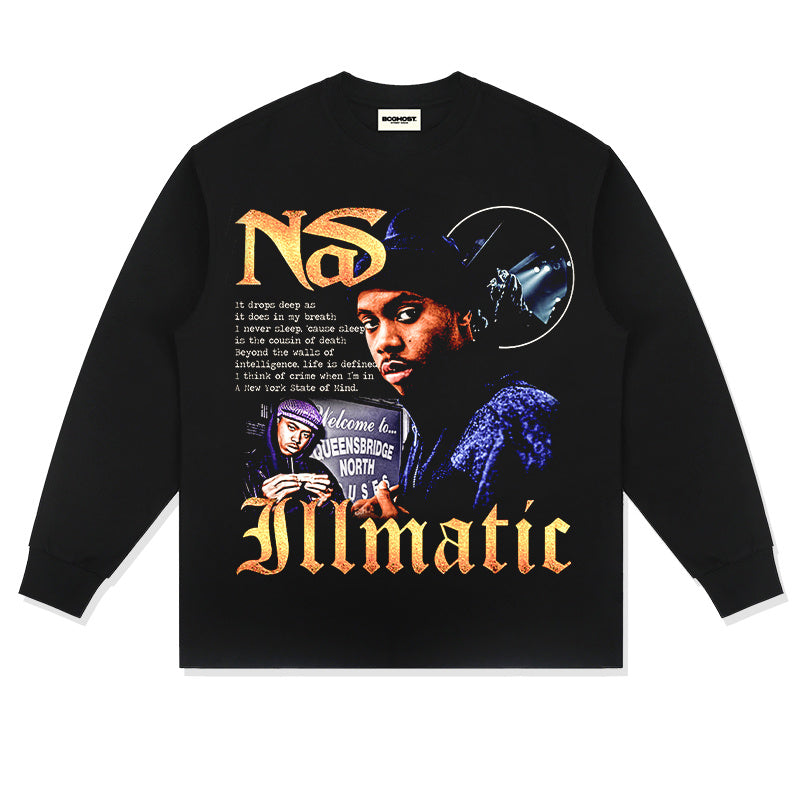 NAS "N.Y. STATE OF MIND" SWEATSHIRT 2024 T-Shirts, Hoodie | CoreVibeTees.com (Image 1)