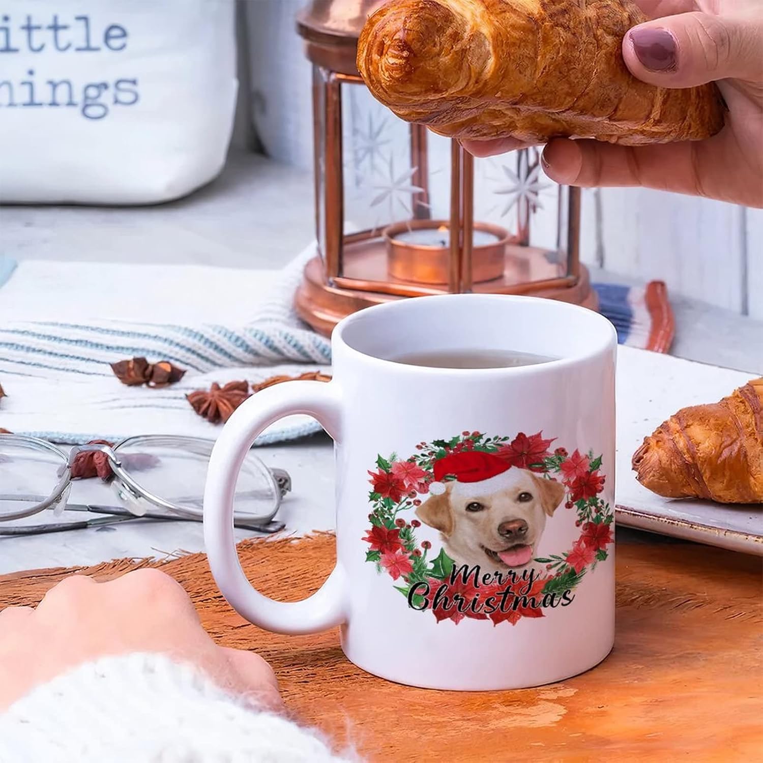 Ceramic Mug Christmas Wreath Animal Lover Dog Gift Labrador Coffee Mugs Traditional Christmas Mockup Mug Plain Mug Mockup Christmas Coffee Mugs Christmas Mugs Christmas Gifts 11oz