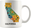 California State Mug California State Map Mug Travellers Travel Souvenir Gift Californian Gift to Friends Novelty Drinkware Ceramic Mug 11 oz White