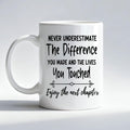 Coworker Leaving Gifts Mug, Goodbye Farewell Going Away Gifts for Coworkers Boss, Retirement Gift Coffee Cup, Never Underestimate the Difference You Made Ceramic Coffee Mug 11 oz