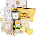 Extrogif New Beginning Gifts for Women - Daisy Coffee Mug, Candles, Positive Crochet Flowers & More, Encouragement Gift Box for Graduation, Coworker Farewell Leaving, Goodbye, Going Away, New Job