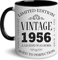 GLAKEUN 70th Birthday Gifts for Men Women - 70th Birthday Decorations for Men - Vintage 1956 Coffee Mug - Born in 1956 Present Ideas - Turning Seventy Gift For Grandpa, Grandma - 70 Coffee Mug 11oz