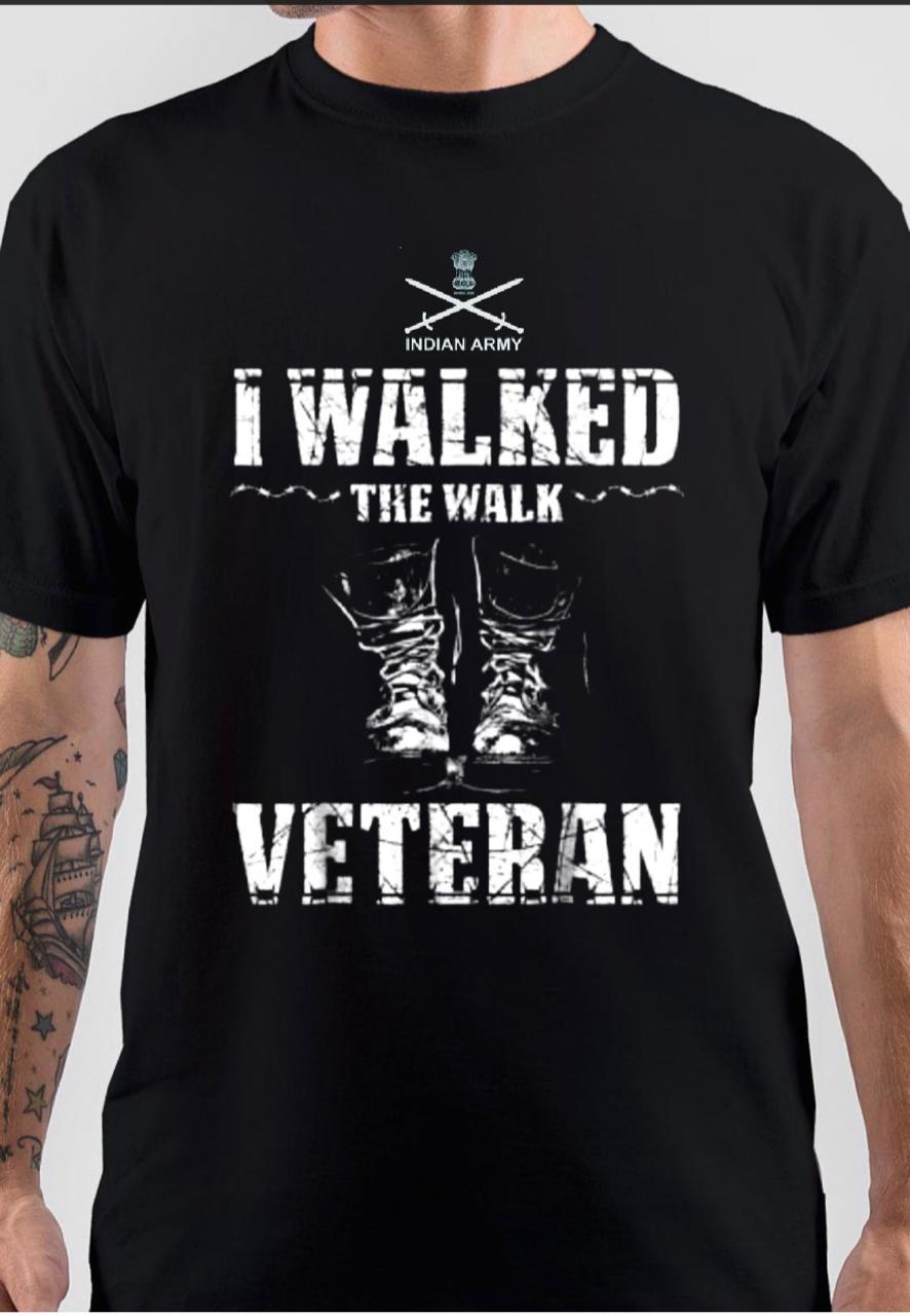 Indian Army The Walk Half Sleeve Black T-Shirt Hoodie, Sweatshirt | CoreVibeTees.com