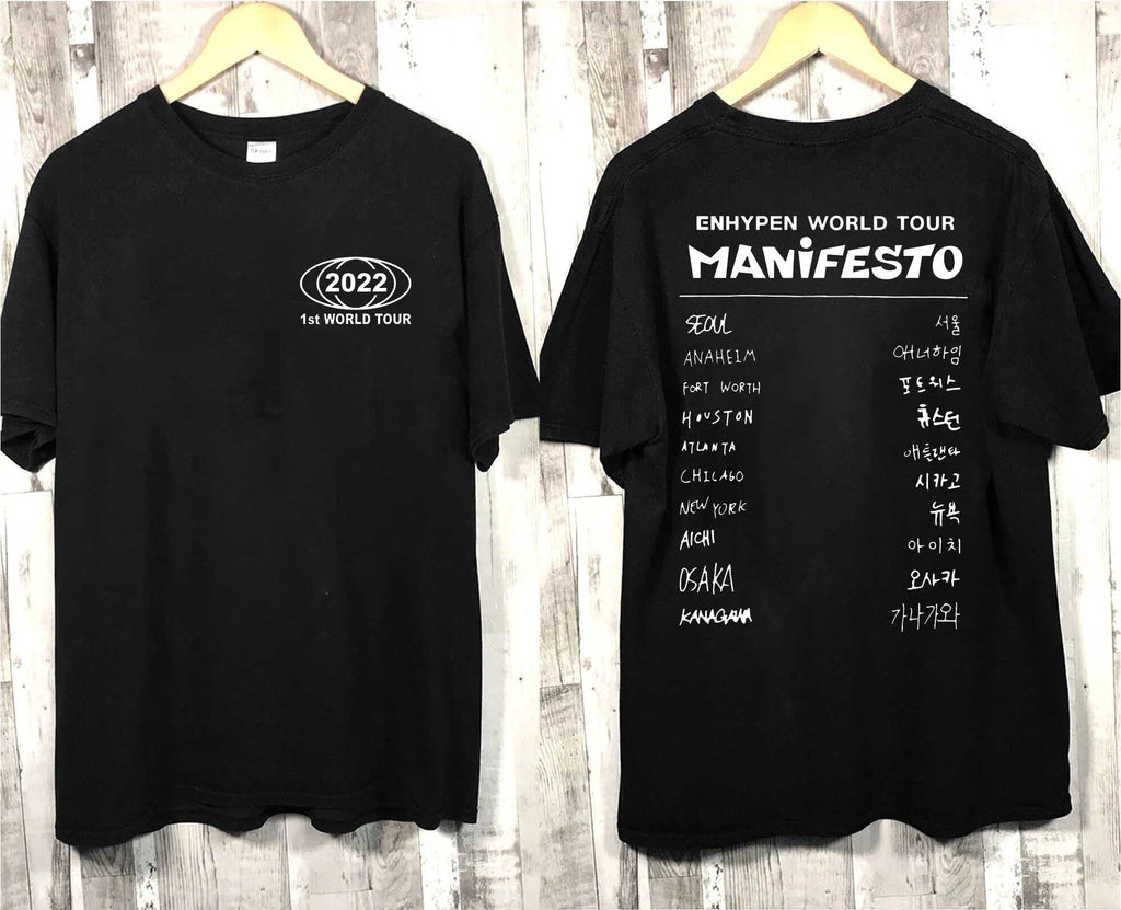 Enhypen Manifesto Shirt, Enhypen 2022 World Tour Shirt Hoodie, Sweatshirt | CoreVibeTees.com