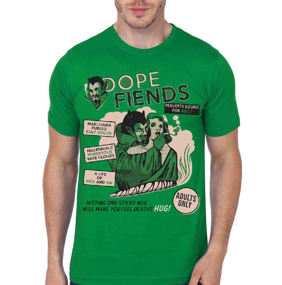 Dope Fiends Half Sleeve Green T-Shirt Hoodie, Sweatshirt | CoreVibeTees.com