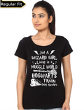 Just A Wizard Girl Living In A Muggle World Black T-Shirt Hoodie, Sweatshirt | CoreVibeTees.com