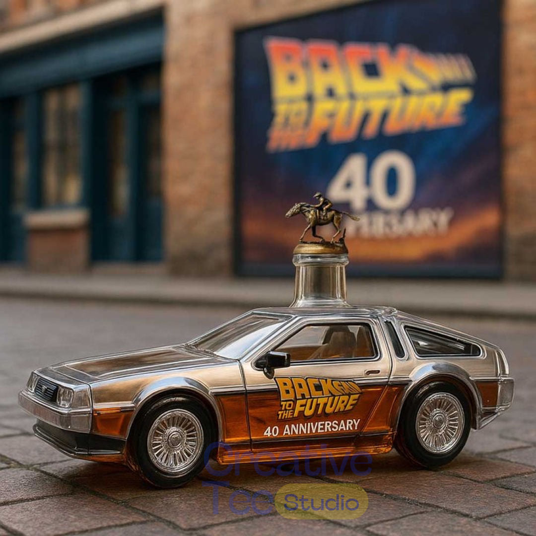 Back to the Future 40th Anniversary DeLorean Whiskey Bottle